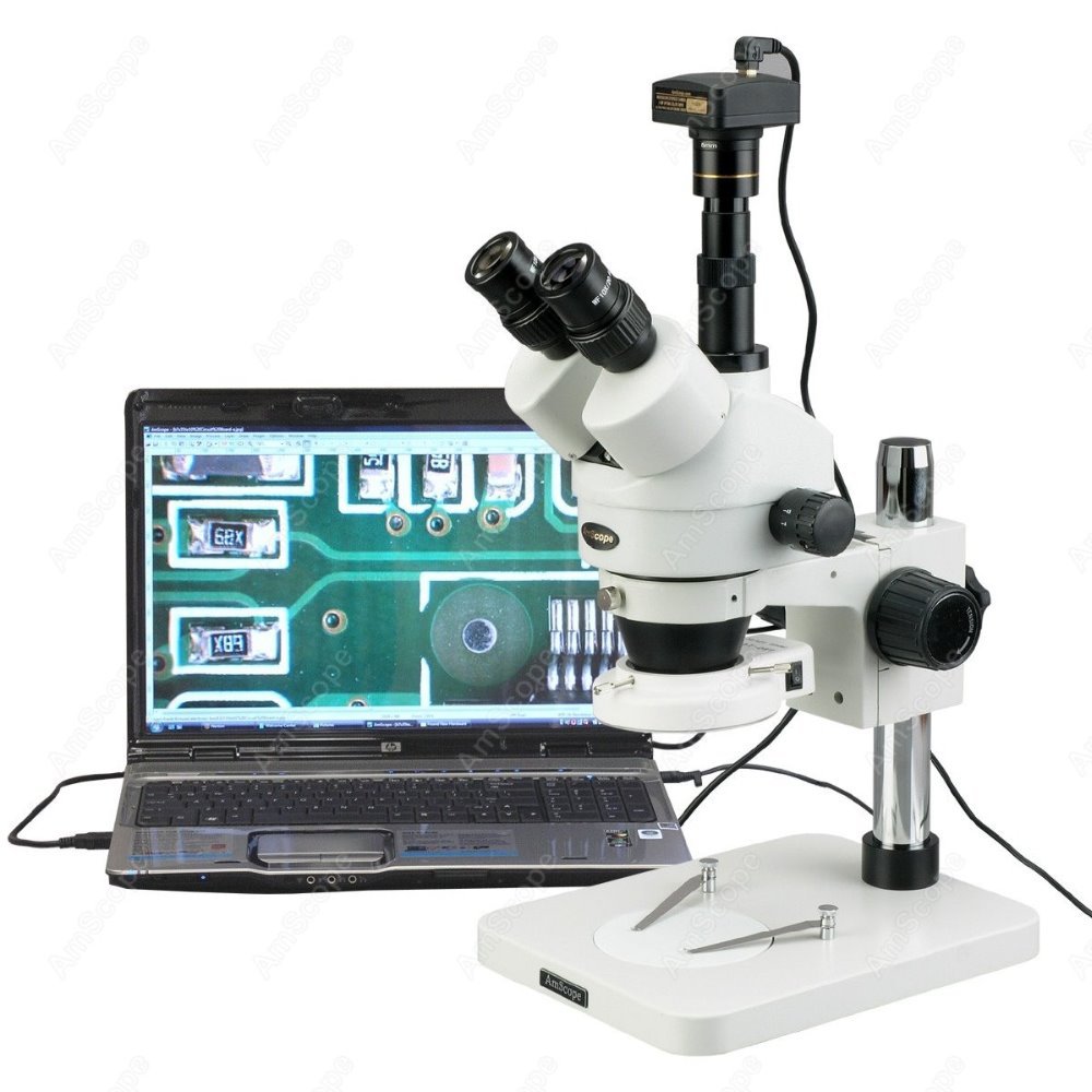 Amscope Microscope Stereo 7X-45X - Mikroskop stereoskopowy trinokularny AmScope z zoomem