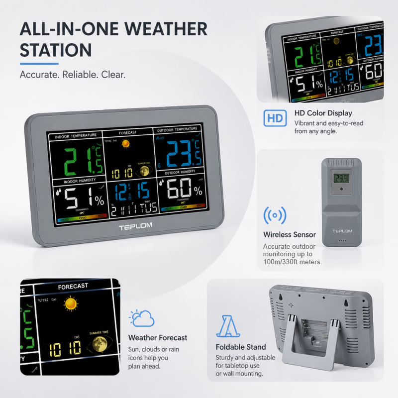 TEPLOM Wielofunkcyjna cyfrowa  – Weather Station Indoor recenzja i cena